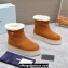 Prada Shearling Suede Ankle Boots Brown 2024