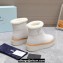 Prada Shearling Suede Ankle Boots White 2024