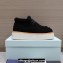 Prada Shearling Suede Lace-Up Booties Black 2024