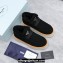 Prada Shearling Suede Lace-Up Booties Black 2024