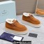 Prada Shearling Suede Lace-Up Booties Brown 2024