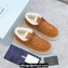 Prada Shearling Suede Lace-Up Booties Brown 2024