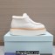 Prada Shearling Suede Lace-Up Booties White 2024