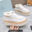 Prada Shearling Suede Lace-Up Booties White 2024