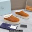 Prada Shearling Suede Cozy Platform Mules Brown 2024
