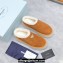 Prada Shearling Suede Cozy Platform Mules Brown 2024