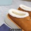 Prada Shearling Suede Cozy Platform Mules Brown 2024