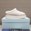 Prada Shearling Suede Cozy Platform Mules White 2024