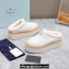 Prada Shearling Suede Cozy Platform Mules White 2024