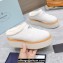 Prada Shearling Suede Cozy Platform Mules White 2024