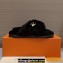 Louis Vuitton Shearling cross-over straps LV Bliss Comfort Mules Black 2024