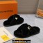 Louis Vuitton Shearling cross-over straps LV Bliss Comfort Mules Black 2024
