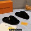 Louis Vuitton Shearling cross-over straps LV Bliss Comfort Mules Black 2024