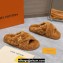 Louis Vuitton Shearling cross-over straps LV Bliss Comfort Mules Brown 2024