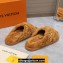 Louis Vuitton Shearling cross-over straps LV Bliss Comfort Mules Brown 2024