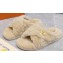 Louis Vuitton Shearling cross-over straps LV Bliss Comfort Mules Beige 2024
