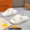 Louis Vuitton Shearling cross-over straps LV Bliss Comfort Mules White 2024