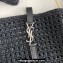 Saint Laurent LE 5 A 7 bag in raffia crochet and smooth leather 690941 Black 2024