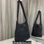 Saint Laurent LE 5 A 7 bag in raffia crochet and smooth leather 690941 Black 2024
