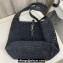 Saint Laurent LE 5 A 7 bag in raffia crochet and smooth leather 690941 Black 2024