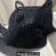 Saint Laurent LE 5 A 7 bag in raffia crochet and smooth leather 690941 Black 2024