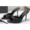Saint Laurent Heel 10cm BABYLONE mules in smooth leather Black 2024
