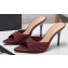 Saint Laurent Heel 10cm BABYLONE mules in smooth leather Burgundy 2024