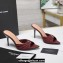 Saint Laurent Heel 10cm BABYLONE mules in smooth leather Burgundy 2024