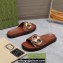 Gucci Women's Marina chain slide sandals 794176 leather Brown 2024
