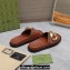 Gucci Women's Marina chain slide sandals 794176 leather Brown 2024