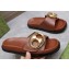 Gucci Women's Marina chain slide sandals 794176 leather Brown 2024