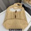 Saint Laurent LE 5 A 7 bag in raffia crochet and smooth leather 690941 Beige 2024