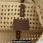 Saint Laurent LE 5 A 7 bag in raffia crochet and smooth leather 690941 Beige 2024