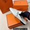 Hermes Groupie mules White in goatskin with palladium-plated Paris buckle (original quality)