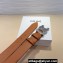Celine Width 3.5cm Large triomphe belt in VINTAGE CALFSKIN Camel/Silver