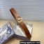 Dior Width 3cm 30 Montaigne Jolie Belt in Smooth Calfskin Brown