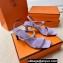 Hermes Glamour 75 sandals in suede goatskin Lilac with Kelly buckle (original quality)