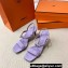 Hermes Glamour 75 sandals in suede goatskin Lilac with Kelly buckle (original quality)