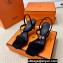 Hermes Glamour 75 sandals in suede goatskin Black with Kelly buckle (original quality)