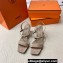 Hermes Glamour 75 sandals in suede goatskin Beige with Kelly buckle (original quality)