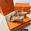 Hermes Glamour 75 sandals in suede goatskin Beige with Kelly buckle (original quality)