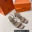 Hermes Glamour 75 sandals in suede goatskin Beige with Kelly buckle (original quality)