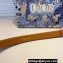 Dior D-Treasure Belt in Smooth Calfskin Brown and White Resin Pearls