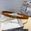 Dior D-Treasure Belt in Smooth Calfskin Brown and White Resin Pearls