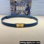 Dior D-Treasure Belt in Smooth Calfskin Blue and White Resin Pearls