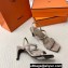 Hermes Glamour 75 sandals in suede goatskin Beige with Kelly buckle (original quality)