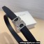 Celine Width 2.5cm Medium Reversible Framed Triomphe Belt In Taurillon And Natural Calfskin Black/Silver