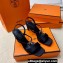 Hermes Glamour 75 sandals in Satin Black with Kelly buckle (original quality)