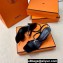 Hermes Glamour 75 sandals in Satin Black with Kelly buckle (original quality)