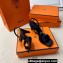 Hermes Glamour 75 sandals in Satin Black with Kelly buckle (original quality)